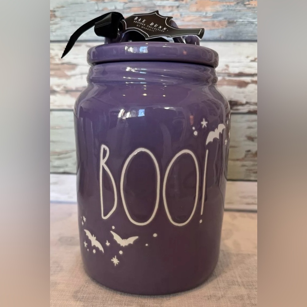 RAE DUNN HALLOWEEN “BOO” CANISTER